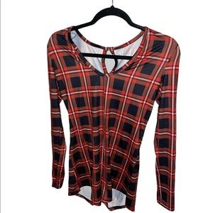 Plaid SHEIN Red/Black/White Nighttime Long sleeve Romper